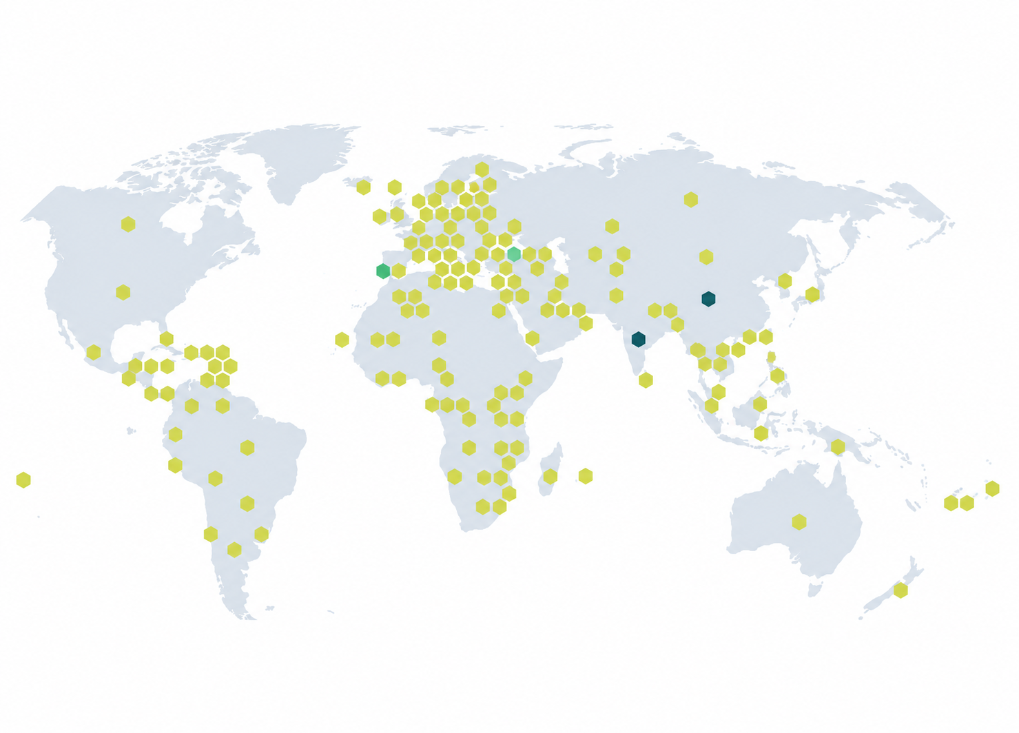 Cotzenvia global reach map with highlighted locations